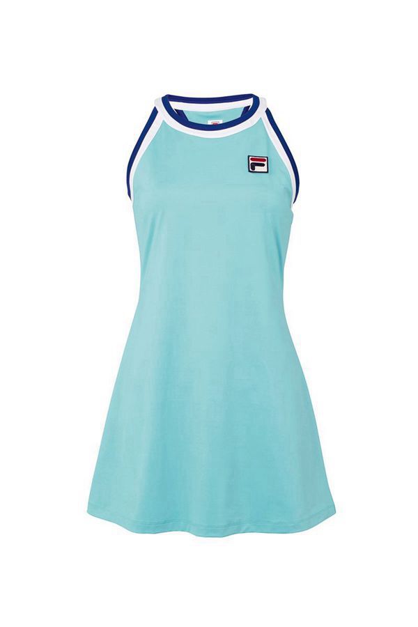 Fila Acqua Sole Halter Women's Dresses - Blue/White,NZ 306-48306